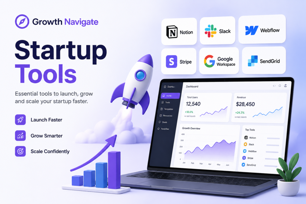 Growth Navigate Startup Tools logo for startup growth and business tools