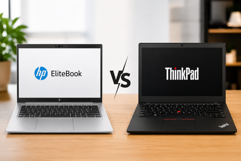 HP EliteBook vs Lenovo ThinkPad (2026): Which Business Laptop Should You Buy? HP EliteBook vs Lenovo ThinkPad laptop comparison