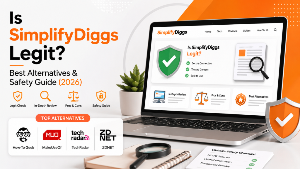 Is SimplifyDiggs Legit? Featured image showing website safety, trust evaluation, and the best SimplifyDiggs alternatives in 2026.
