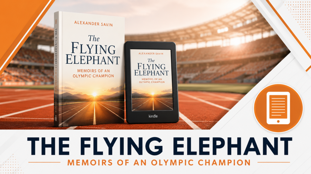 The Flying Elephant: Memoirs of an Olympic Champion Review (2026) ✅ The Flying Elephant: Memoirs of an Olympic Champion review featured image with book mockup and Kindle edition
